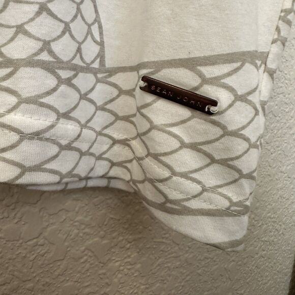 sean john shirt Snake Print All Over Wrap Around 2XL NWT White Gold - Picture 2 of 6